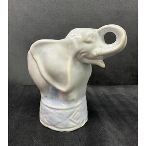 Niloak Vintage Circus Elephant Light Blue Glazed Ceramic Planter Pen Holder Desk